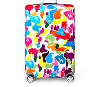 Bestja Elástico Funda Protectora de Maleta Luggage Protective Cover, Lavabile Viaje Equipaje Cubierta Carretilla Caso Protectora Cubierta Cabe 18-32 Pulgadas Equipaje (Colorato Camuffare, XL)