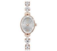 BESTKANG Reloj de pulsera de lujo para mujer, estilo informal, con diseño de pétalos, de cuarzo simulado, Blanco, Moda