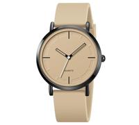 BESTKANG Reloj de pulsera unisex de cuarzo de silicona impermeable para hombre y mujer, Caqui, Elegante y sencillo