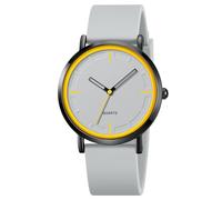 BESTKANG Reloj de pulsera unisex de cuarzo de silicona impermeable para hombre y mujer, Gris, Elegante y sencillo