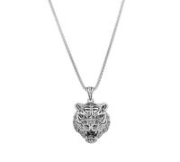 Bestleey Collar vintage de acero inoxidable con colgante de cabeza de tigre, gótico, punk, hip hop, animales, tigres, para hombres y mujeres, L, Cobre, No es una piedra preciosa