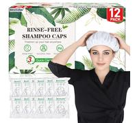 BestLink Gorro de champú sin enjuague, paquete de 12 tapones de champú sin agua para pacientes postrados en cama y ancianos, gorros de ducha para lavar el cabello sin enjuague para después de la