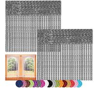 bestlivings 2 unidades cortina de hilos (90 x 240 & 140 x 240, tela, anthrazit - silbergrau, 90x240