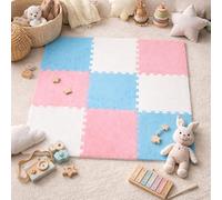 Bestlivings Alfombra de juego para niños (18 esteras, 30 x 30 x 1 cm de altura, funda mullida, alfombra de puzle para la habitación de los niños)