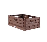 Bestlivings Caja plegable estable en diseño de madera, 40 x 30 x 16,3 cm (largo x ancho x alto), cesta de la compra plegable apilable de 16 l - robusta caja plegable - caja para verduras y frutas