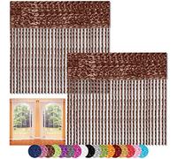 Bestlivings Cortina de hilos (2 unidades, 90 x 240 cm), color marrón chocolate