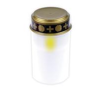 Bestlivings Velas LED para tumbas (4 unidades) de plástico resistente a la intemperie - Velas LED con efecto parpadeante realista - Funciona con pilas - Vela de cementerio con larga duración de