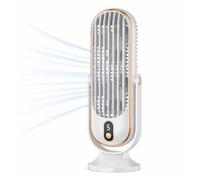 Bestlivings Ventilador de mesa con batería, color blanco, 5 niveles silenciosos
