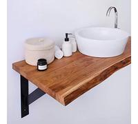 BestLoft Consola de baño de Madera Maciza 40mm Encimera para Armario Tocador Roble Mesa Superficie Armario de Suelo (60 x 35-40 cm)