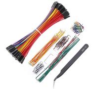 Bestlus Breadboard Jumper Wires 20AWG Plus 140 Pieces U Shape Preformed And Assorted Jumper Wires Kits Plus ESD Tweezers, Bread board F/F 0.1'' Head Jumper Wires Cable Kits For Arduino (6" / FF)