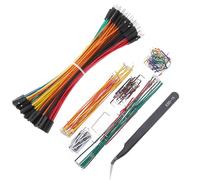 Bestlus Breadboard Jumper Wires 20AWG Plus 140 Pieces U Shape Preformed And Assorted Jumper Wires Kits Plus ESD Tweezers, Bread board M/F 0.1'' Head Jumper Wires Cable Kits For Arduino (6" / MF)
