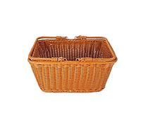 Bestlymood Cesta de Picnic PortáTil Hecha una Mano de RatáN Artificial Duradera Cesta de Compras de Supermercado de Mimbre Tejida Cesta de Compras