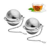 Besto nzon 2 pieza Balón de té Infuser con cadena Ganchos Premium Acero Inoxidable Loose Leaf Colador de té Filtro de té reutilizables