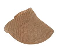 BESTOMZ 1pieza Sombrero Visera Mujer de Paja Trenzada Ligero y Transpirable Protección Solar para Playa Viaje y Verano Talla