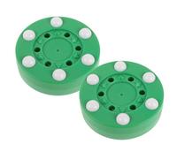 BESTOMZ 2 Piezas Disco de Hockey sobre Patines Verde para Práctica Diseño de 6 Bolas, Material PP Anti-Rebote y Baja Fricción, Adecuado para Sesiones de Habilidades en Oficina y