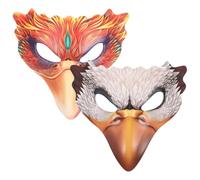 BESTOMZ 2 Piezas Máscara de Pájaro de Media Cara para Halloween y Mascarada, Material Pu Cuero y Eva, Diseño Creativo y Realista Orificios para Ojos que No Afectan la Vista