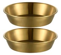 BESTOMZ 2 Piezas Recipiente para Salsa de Acero Inoxidable Dorado | Salsas Frías, Calientes y Ácidas, Superficie Lisa, Uso en Barbacoas y Cocina