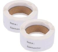 BESTOMZ 2 Rollos Etiquetas Adhesivas Negras para Almacenamiento de Alimentos Autoadhesivas y Reutilizables con Espacio para Fecha y Escritura Mano Unidades para Cocina y Refrigerador