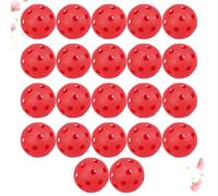 BESTOMZ 22 Piezas Pelota de Plástico de Golf Tamaño Oficial | Pe Orificios Perforados Precisión, Vuelo Equilibrado, Color Rojo, Alta Visibilidad en Luz Tenue