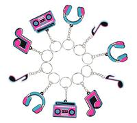 BESTOMZ 24 Llaveros Musicales de Pvc Notas Musicales para Decoración de Mochilas y Fiestas de Karaoke, Diseño Retro Único y Creativo para Aficionados la Música
