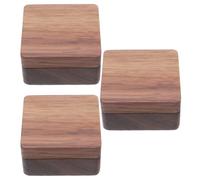 BESTOMZ 3 Piezas Caja de Almacenamiento en Oficina o Escritorio para Monedas de Madera Natural Cierre Magnético, Diseño Cuadrado Compacto Adecuado para Monedas Conmemorativas