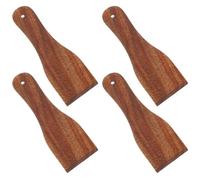 BESTOMZ 4 Piezas Espátula de Madera Mango de Madera, Raspador de Crema para Pastel, Pequeña, Reutilizable, Fácil de Limpiar, Agarre Cómodo, para Cocina y Barbacoas en Casa y Camping