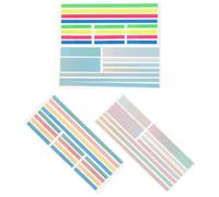 BESTOMZ 4 Piezas Pestañas Adhesivas Transparentes Fluorescentes, Tiras Largas para Resaltar y Marcar Páginas, Notas Adhesivas para Libros y Material Escolar, Organizador de Estudio y