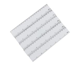 BESTOMZ 4 Piezas Regla Recta de 8 Pulgadas de Plástico Doble Escala | Medición Precisa, Resistente y Difícil de Romper, para Oficina y Hogar, Color Blanco