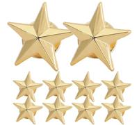 BESTOMZ Alfileres de Cobre Dorado con Forma de Pentágono para Decorar Sombreros, 10 Piezas, Resistentes al Color, Ideales para Oficina y Labor Day