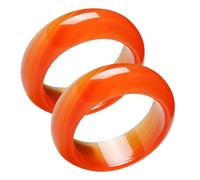 BESTOMZ Anillos de Promesa de Cornalina Roja y Ágata para Mujer, 2 Piezas Apilables Piedra Natural, Accesorios para Regalos y Ocasiones Románticas