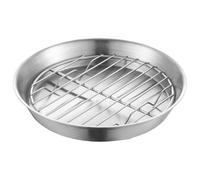 BESTOMZ Bandeja Redonda para Asar con Rejilla de Malla de Acero Inoxidable 304 Fácil de Transportar y Filtrar, Adecuado para Uso
