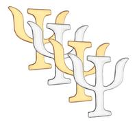 BESTOMZ Broches de Aleación Símbolo de Psicología, Set 4 Piezas (2 Dorados 2 Plateados), Accesorios Vintage para Ropa de Mujer, Pin para Solapa, Obsequio Adecuado para Psicólogas