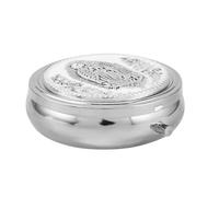 BESTOMZ Caja de Rosario Católica de Metal white Detalles, Joyero Religioso para Almacenamiento de Cuentas de Oración, Adecuado para Uso en Ceremonias Religiosas y Regalos Cristianos