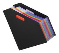 BESTOMZ Carpeta Acordeón Extensible A4 de Plástico Negro Gran Capacidad, Resistente y No se Deforma, Organizador de Documentos para Oficina y Archivo Diario
