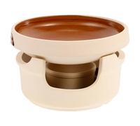 BESTOMZ Cazuela de Cerámica Beige Resistente a Alta Temperatura con Quemador, Olla para Estofado y Sopa, Accesorios de Cocina para Cocinar con Durabilidad Recubrimiento