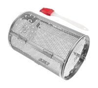 BESTOMZ Cesta Rodante para Parrilla de Acero Inoxidable, Jaula para Asar al Horno y Freidora de Aire, Tamaño Medio, para Frutos Secos y Verduras, Uso en Cocina y Barbacoa Color Aleatorio