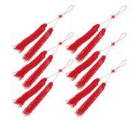 BESTOMZ Colgantes de Borlas para Espada, 6 Piezas Rojas de Hilo Duradero, Decoración para Espadas de Tai Chi en Eventos y Prácticas de Artes Marciales