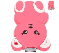 BESTOMZ Cortaúñas para Bebés Funda de Silicona, Tamaño Compacto y Seguro, Herramienta Manual para Uñas de Ñiño Recién Nacido, Adecuado para Cuidado E Higiene Infantil, Color Rosa Oso,