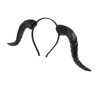 BESTOMZ Diadema de Cuerno de Toro Desmontable para Halloween con Banda Elástica Negra, Accesorios de Cosplay para Fiestas y Decoración de Carnaval