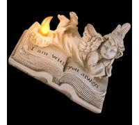 BESTOMZ Estatua de Ángel de Resina con Luz, Figura Compacta Europea