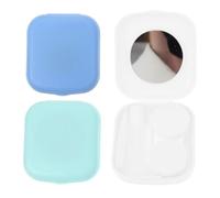 BESTOMZ Estuche Porta Lentes de Contacto Mini Tamaño Bolsillo Espejo y Pinzas, Caja de Almacenamiento PP para Viaje y Uso en Casa, 3 Juegos Color Aleatorio