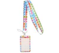 BESTOMZ Funda para Tarjetas de Identificación Resistente y Duradera con Cordón de Poliéster y Metal, Adecuado para Tarjetas de Exhibición y Crédito, Fácil de Llevar en Bolsa