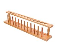 BESTOMZ Gradilla para Tubos de Ensayo de Madera Ligera y Resistente, Soporte para Laboratorio Escolar y Químico, Diseño Que No Lastima las Manos
