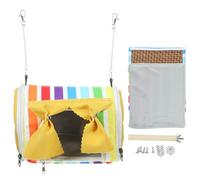 BESTOMZ Hamaca para Pájaros Domésticos Pequeña Color Arcoíris Amarilla, Casa Nido Colgante Transpirable para Loros y Periquitos, Cama Tienda de Campaña para Jaula, Accesorio para Dormir