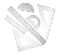BESTOMZ Herramientas de Geometría Matemática Transparentes 6 Piezas Regla 15 y 30 CM para Uso Escolar y Dibujo Técnico Portátil para Estudiantes