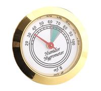BESTOMZ Higrómetro para Humidor de Cigarros Compacto y Ligero Medidor de Humedad Redondo de Metal y Vidrio para Uso Diario en Humidificadores