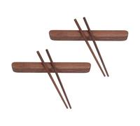 BESTOMZ Juego de Palillos de Madera Nogal Negro Reutilizables con Estuche Portátil para Actividades al Aire Libre y Trabajo, Durabilidad y Solución Saludable