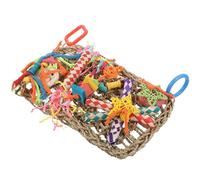 BESTOMZ Juguete Colgante de Paja para Loros Grandes, Accesorio Multifuncional Ganchos Que Mantiene Ocupados Pájaros y Estimula la Búsqueda de Alimento Color Aleatorio Varios Estilos