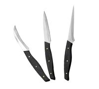 BESTOMZ Kit de 3 Cuchillos para Tallar Frutas y Verduras, Acero Inoxidable, Mango de Madera, Herramienta Práctica para Cocina Profesional y Uso Doméstico, Suministros para Tallado