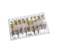 BESTOMZ Kit de Reparación de Reloj Resistente al Agua, 140 Piezas de Repuestos Metálicos y Botones, Surtido Profesional Contenedor de 18 Compartimentos para Relojeros y Coleccionistas